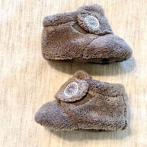 UGG Bixbee Baby Fleece Booties Size 0/1 Extra Small 0-6 Months Unisex Gray